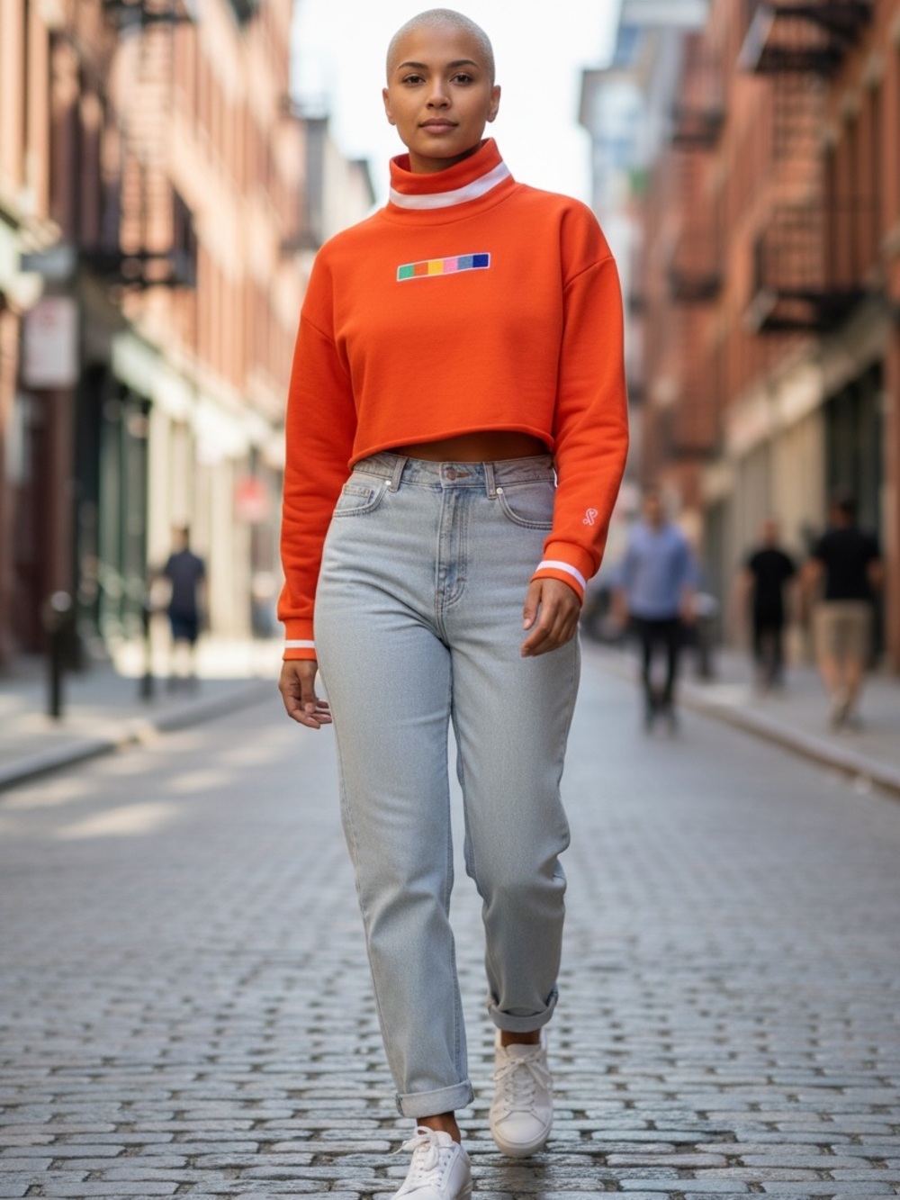 Urbane by Charles Jay Orange
Cropped Mock Neck
Sweatshirt with 93 Graphic